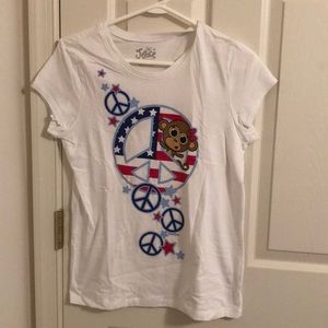 Justice Red White Blue Peace Sign Monkey T Shirt